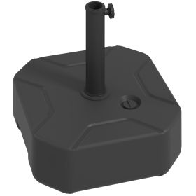 Square Patio Umbrella Base Holder, Heavy Duty Outdoor Umbrella Stand Base, Filled Up To 55lbs With Stand Or 44lbs With Water For Garden, Poolside (Color: Black)