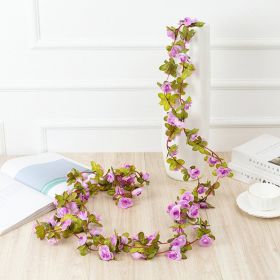 1pc 98.43inch/8.2ft Rose Artificial Flowers; Artificial Flower Christmas Garland; Fake Rose Vine For Wedding Home Room Decoration Spring Autumn G (Quantity: 1pc, Color: Light Purple)
