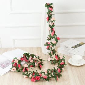1pc 98.43inch/8.2ft Rose Artificial Flowers; Artificial Flower Christmas Garland; Fake Rose Vine For Wedding Home Room Decoration Spring Autumn G (Quantity: 1pc, Color: Rose Pink)