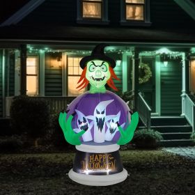 Halloween Outdoor Decorations, Blow Up Yard Decorations, Built-in LED Lights Décor for Indoor Home Party Garden Lawn Store, 5.9FT Pumpkin Ghost (Style: Witch's crystal ball)